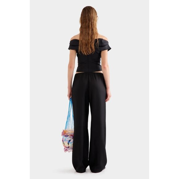 Venroy Silk Relaxed Pant in Black - Picture 5 of 6